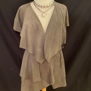 💕Stella &Jamie Suede long cross shirt